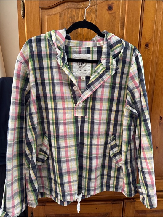 Merona Jackets & Blazers - Merona Pastel Plaid Hooded Button Shirt Jacket